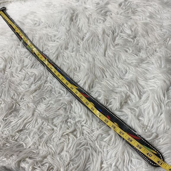 COLORFUL vibrant embroidered leather belt UNISEX - Picture 7 of 8